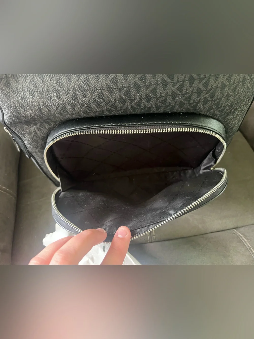 Michael Kors Black Monogram Backpack